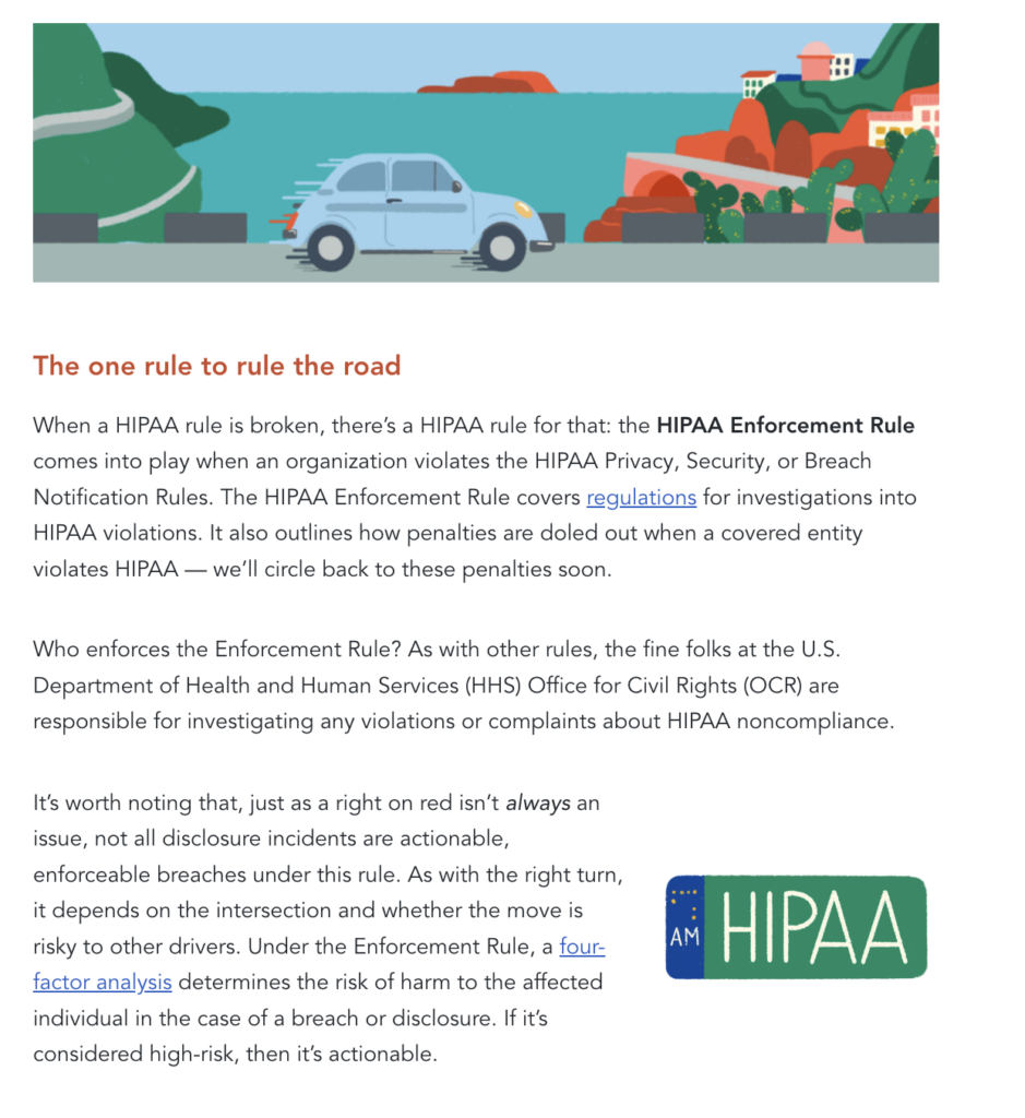 Screenshot from Ethena's HIPAA course
