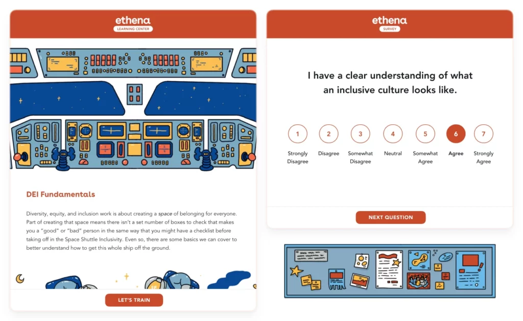 Example of a culture survey within Ethena platform
